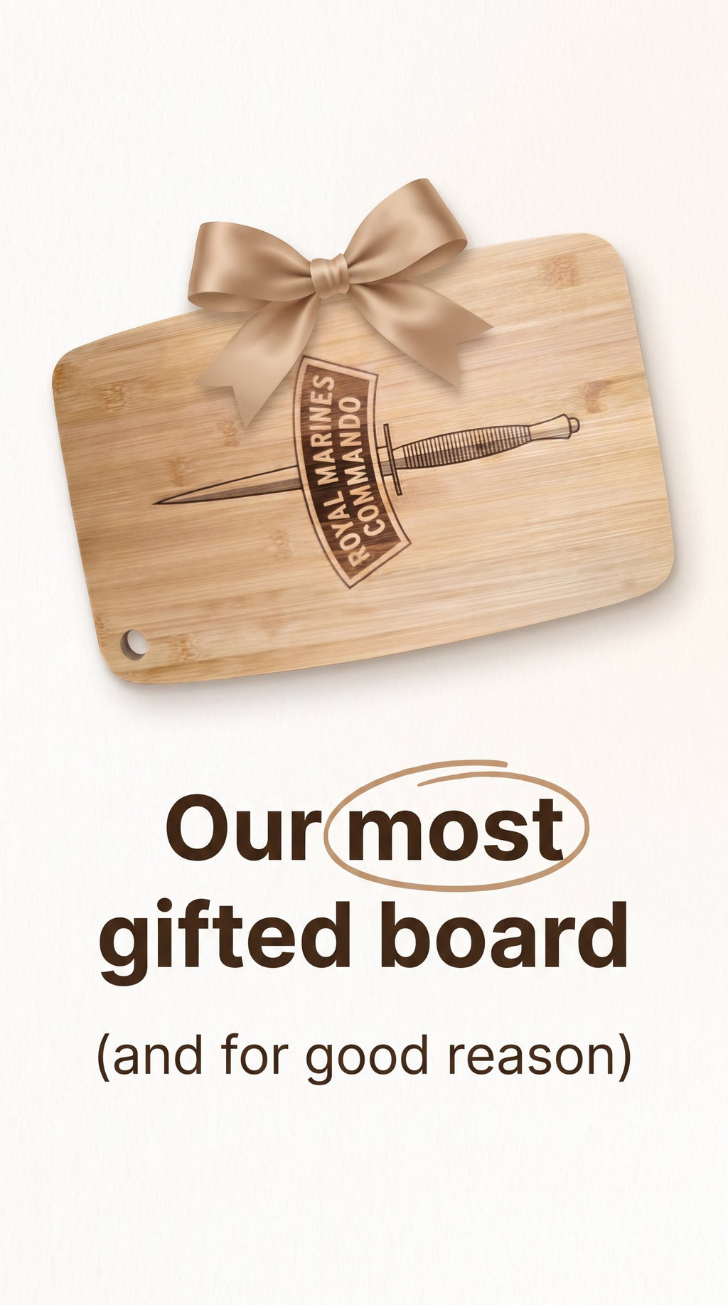 Personalised custom chopping board.