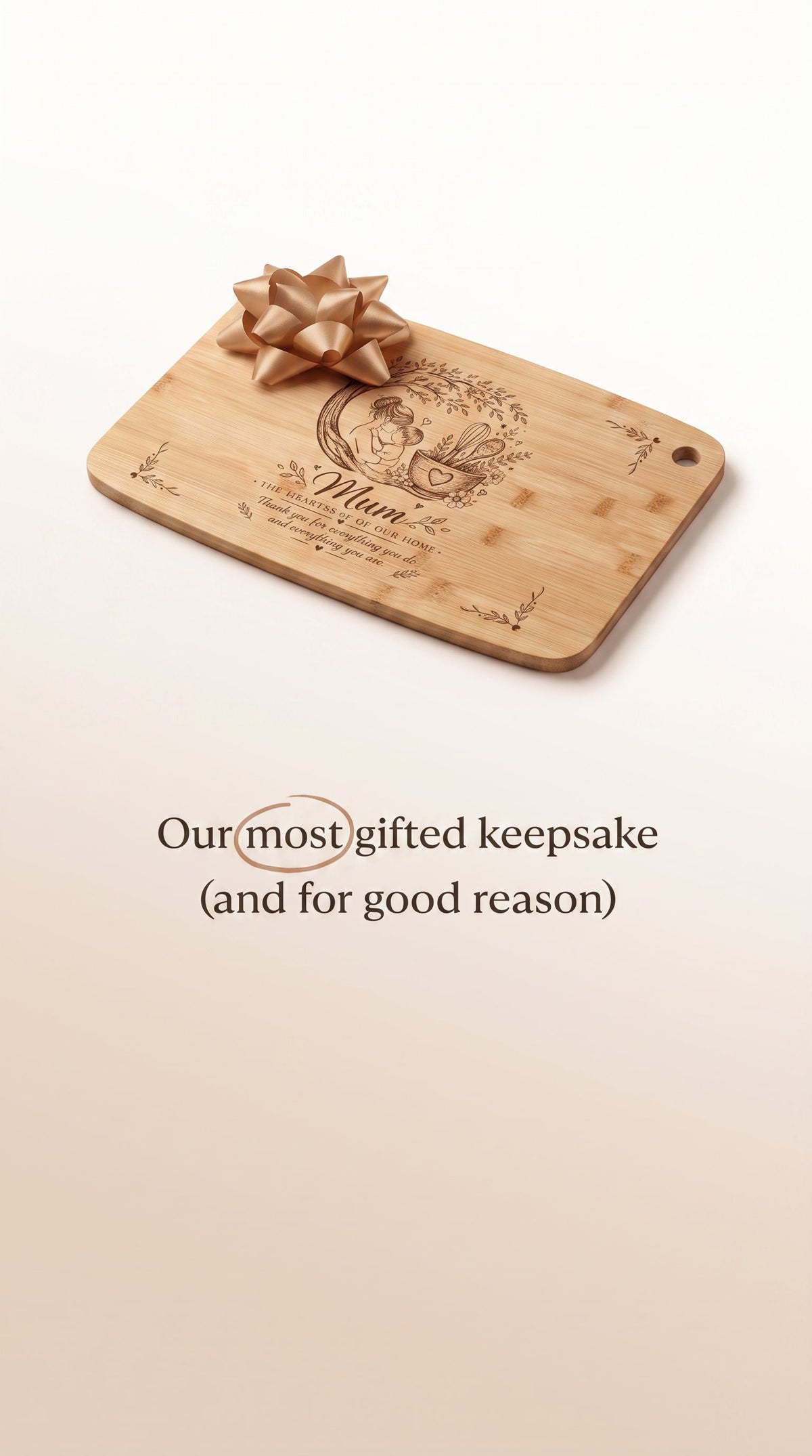 Personalised custom chopping board.