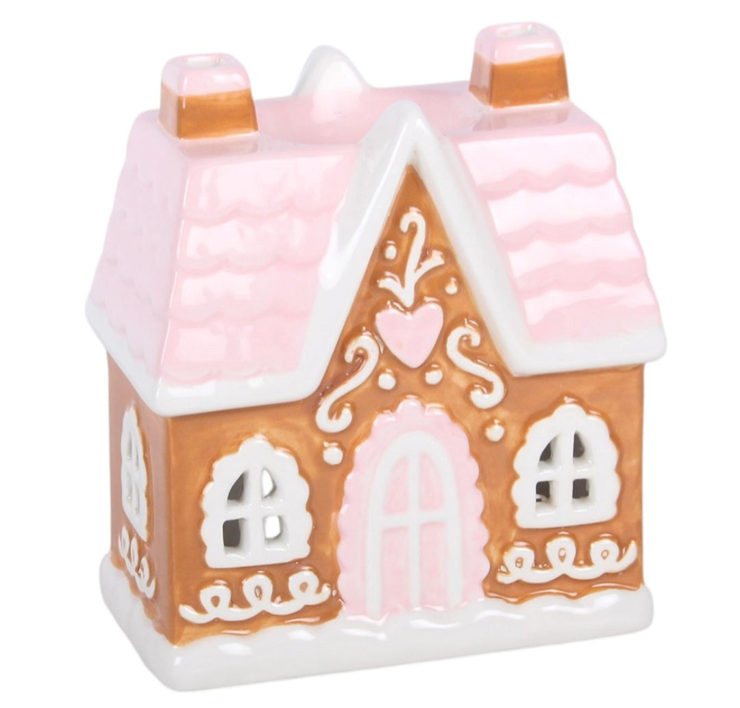 Pink cutesy gingerbread house burner