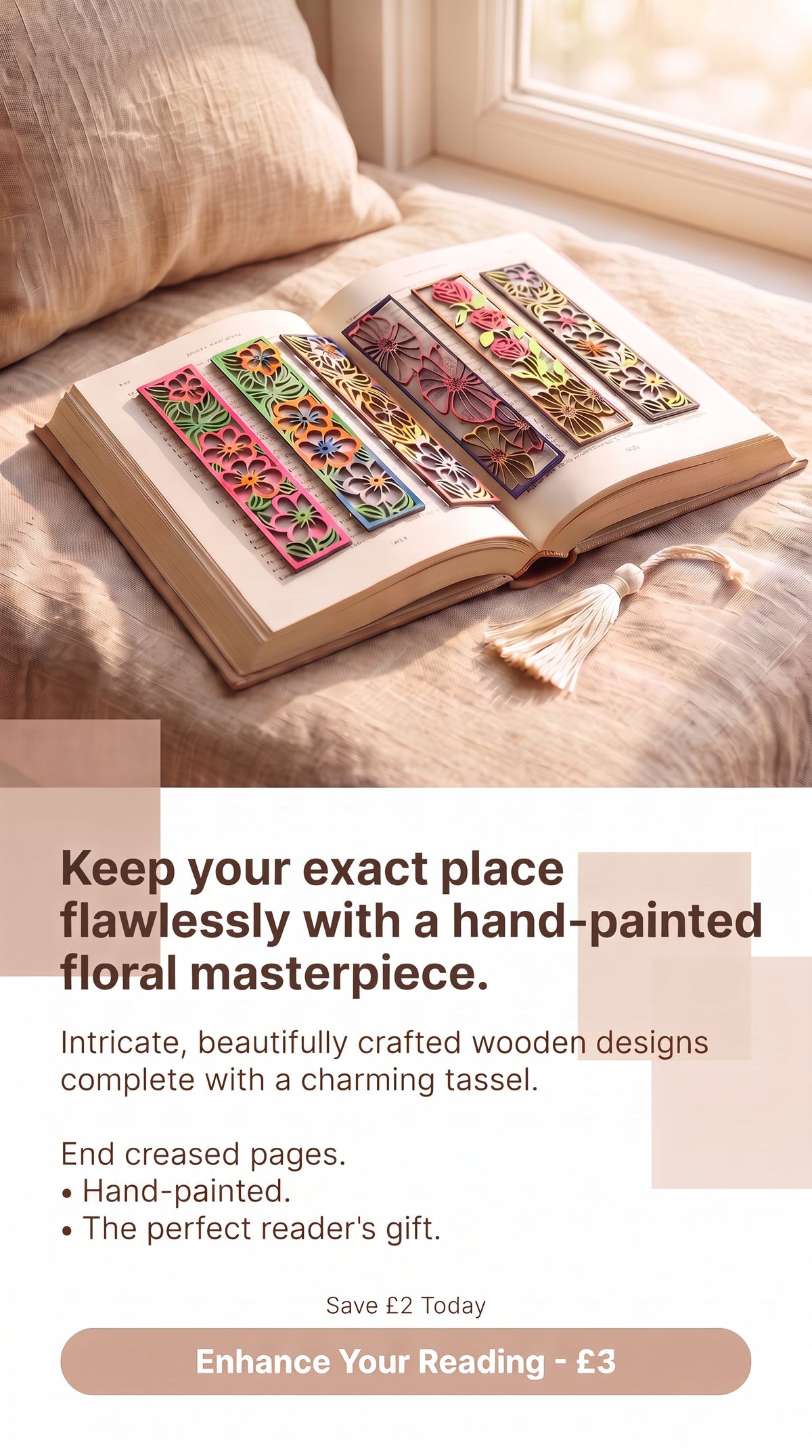 Hand crafted, hand painted bookmarks