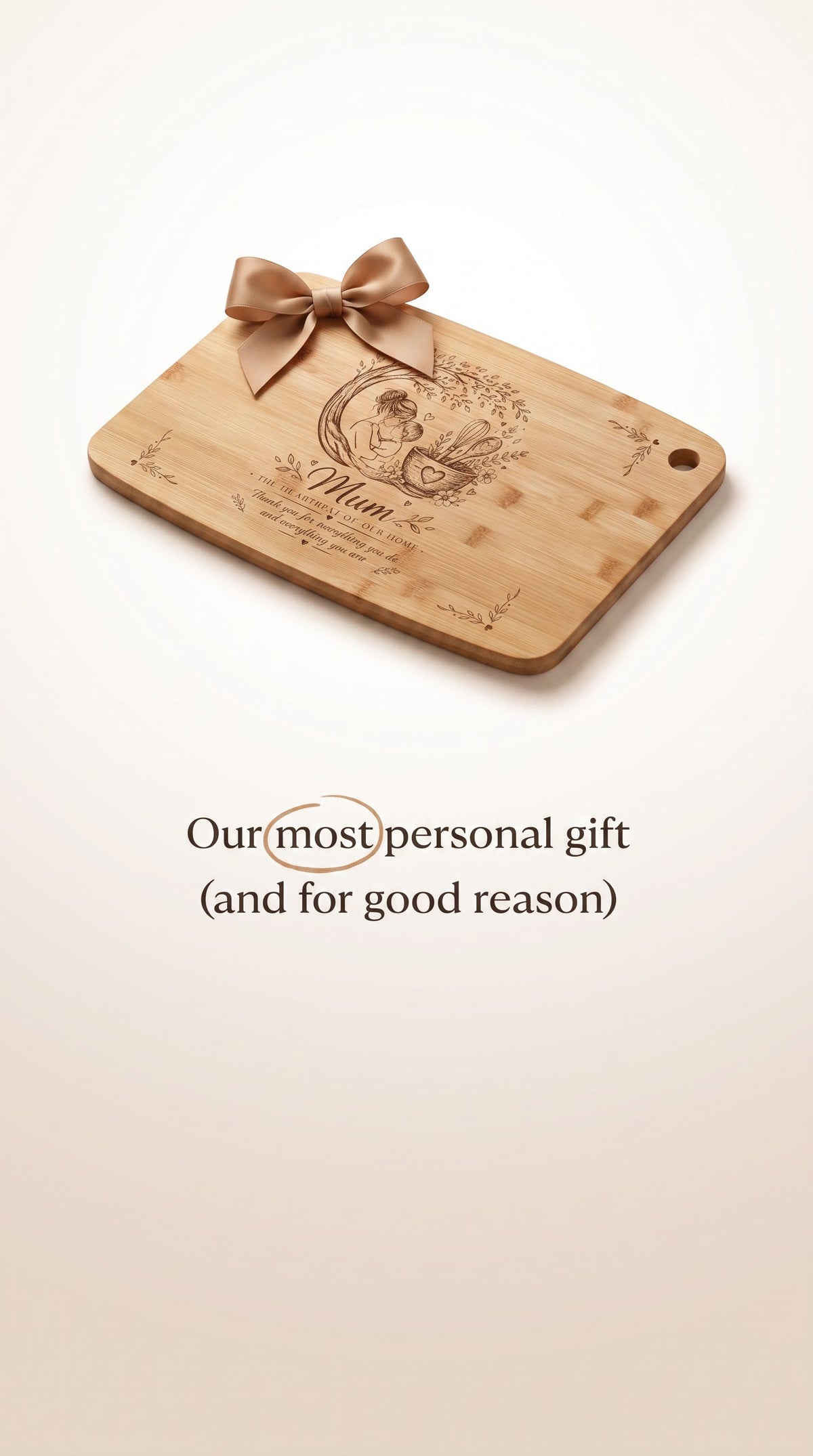 Personalised custom chopping board.